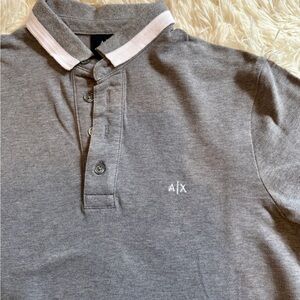 Armani Exchange Gray Polo Shirt Classic Design